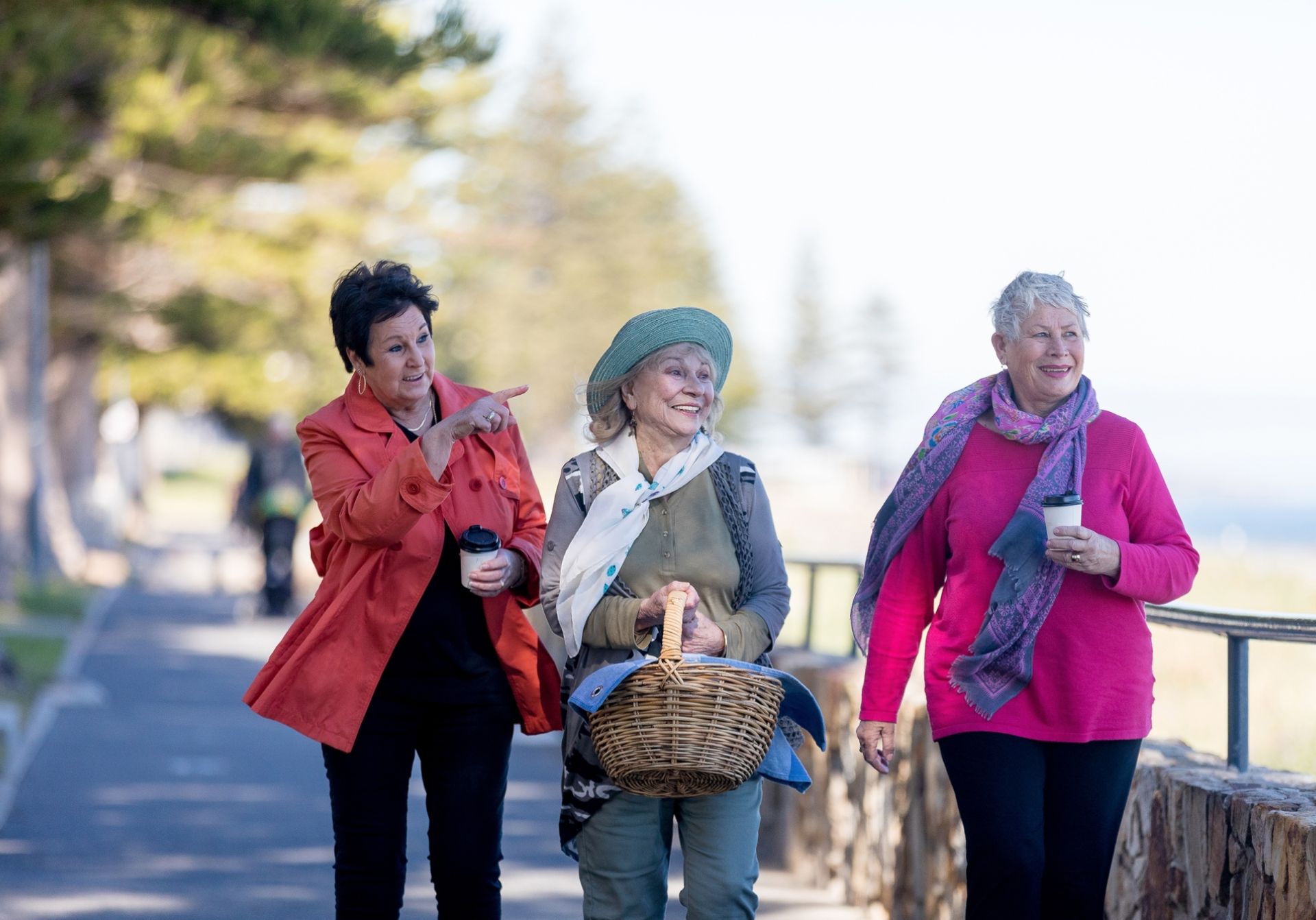 Women on walking coast park